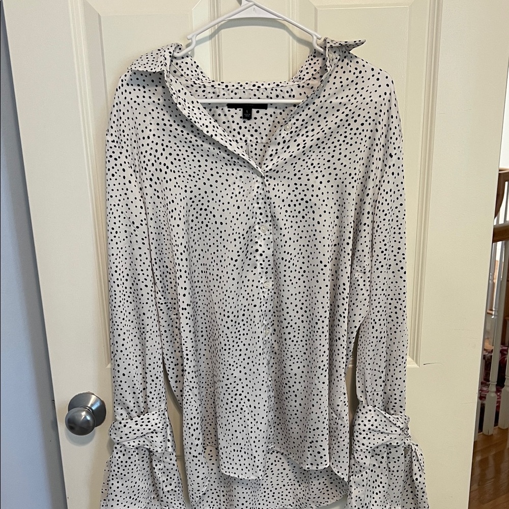 Banana Republic Black and White Polka Dot Blouse